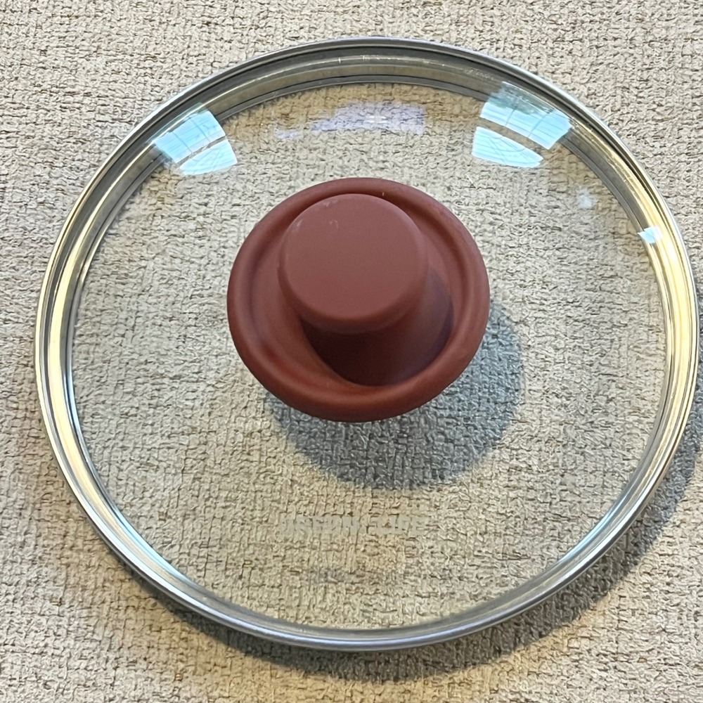 Green Life 7.25 Inch Tempered Glass Replacement Lid Red Knob Stainless Steel Rim